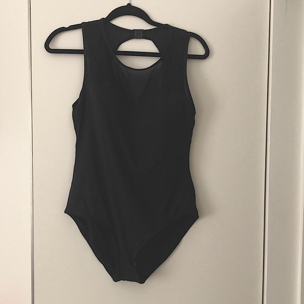 NWOT Niptuck swim black maillot size 14
